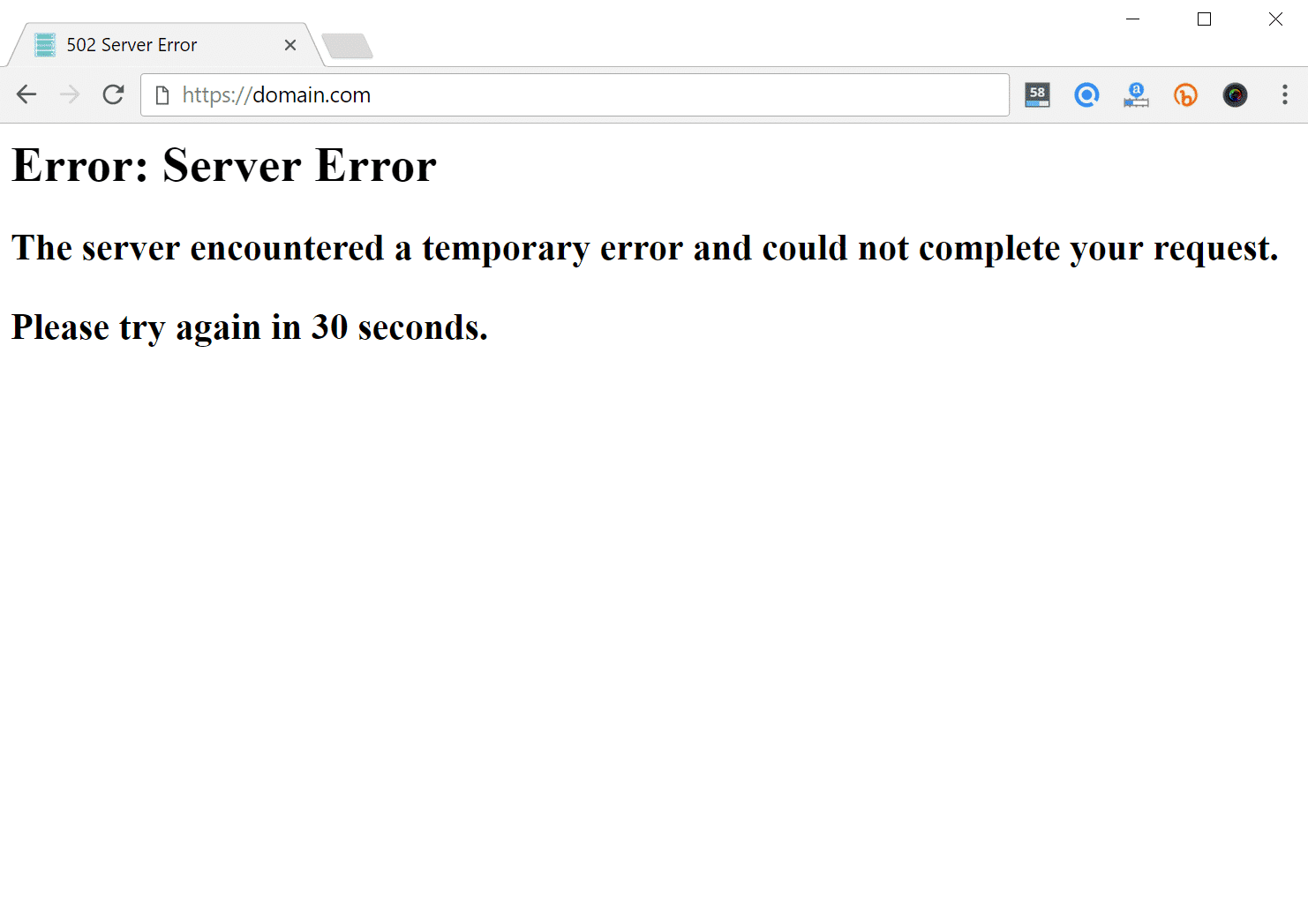 502 server error in browser 502 Server-Error im Browser